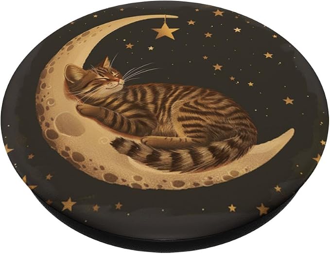 Brown Tabby Cat Sleeping PopSockets PopGrip for MagSafe