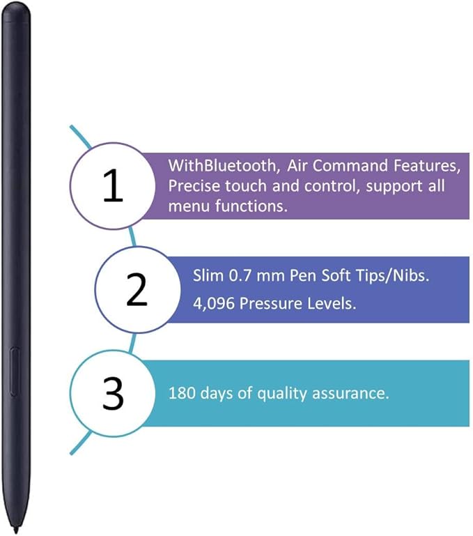 Tab S8 S Pen (WithBluetooth) Replacement for Samsung Galaxy Tab S8/S8 Plus/S8 Ultra (EJ-PT870) All Versions Tab S8 Stylus Pen with 5*Tips