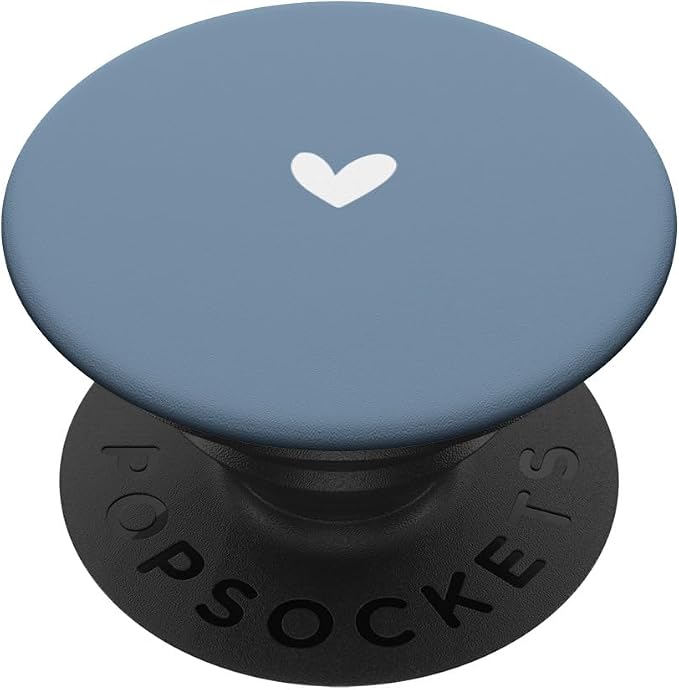Dusty Blue - Cute Simple Chic Boho Hand Drawn Heart PopSockets Adhesive PopGrip