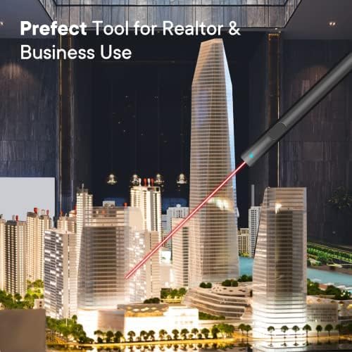 M Monoie Green Laser Pointer 1000ft Long Range, High Visibility Bright Beam, Metal Body Pen, for Teachers, Construction, Realtors, Presentations, Outdoor Use (Grey/Green Light)