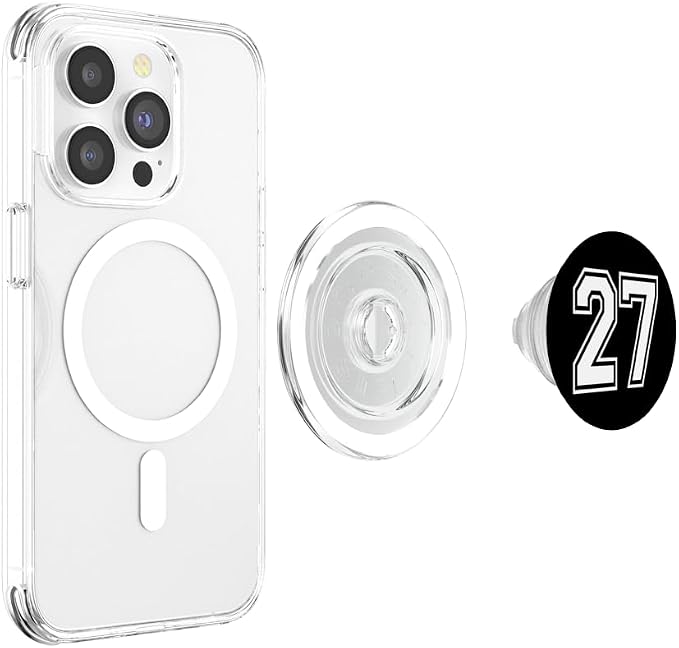 Number 27 in White PopSockets Adhesive PopGrip