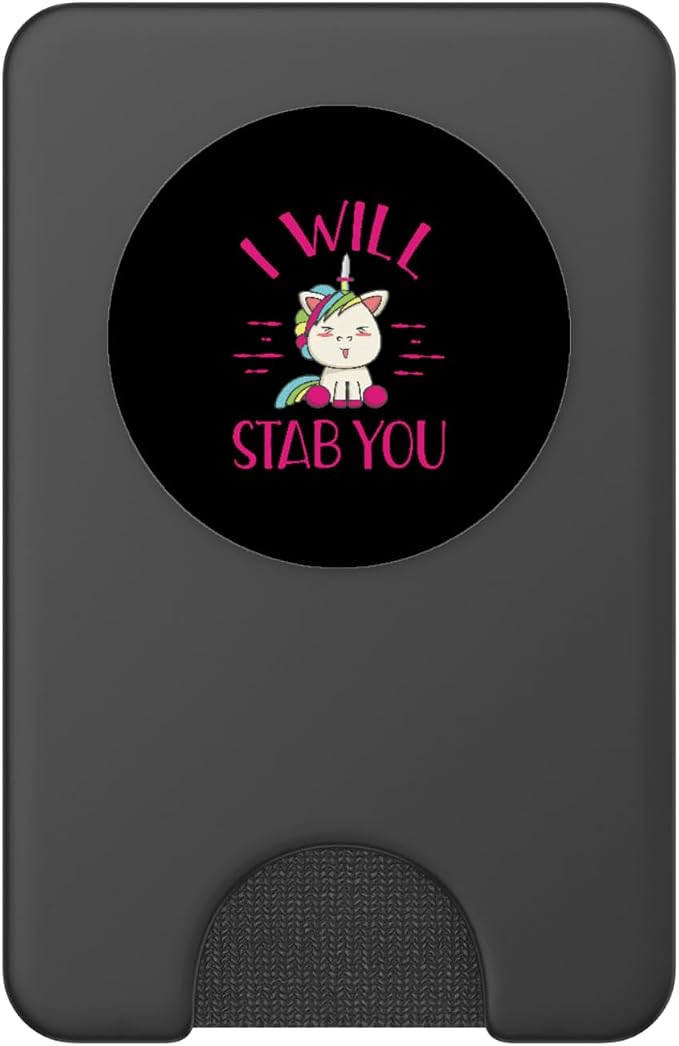 Evil Unicorn I Will Stab You Funny Novelty Knife Pop Socket PopSockets Adhesive PopGrip