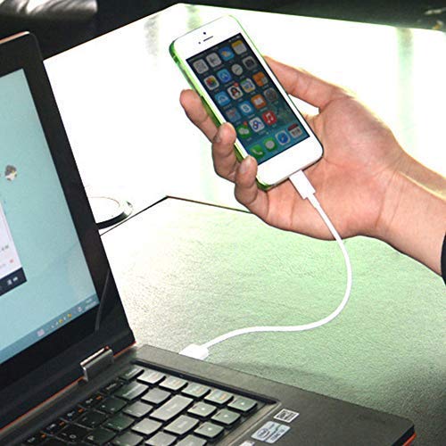 Short MicroUSB Cable Compatible with Your BLU Samba W with High Speed Charging 2 Pack. (1Black1White 20cm 8in)