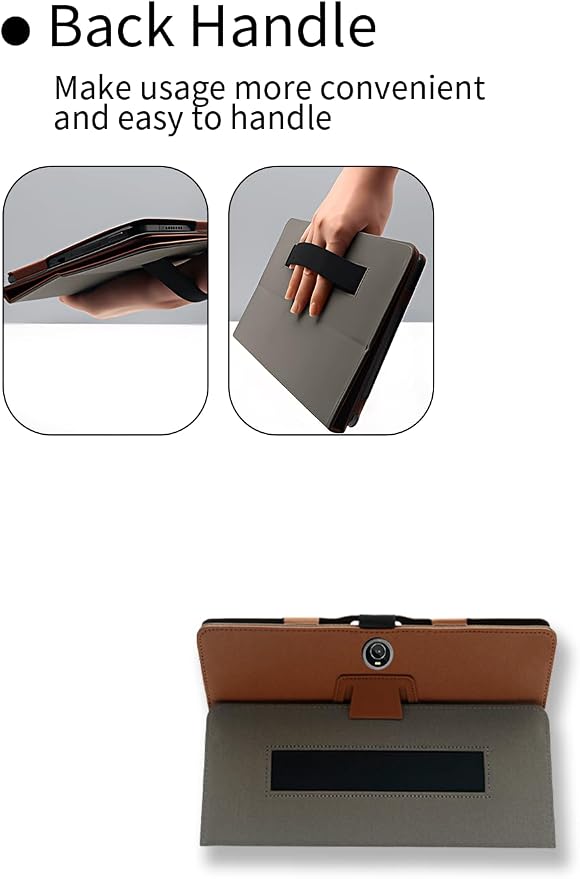 Case for WXUNJA PTB/COLORROOM C5/JIKOCXN C5 Tablet 11 InchPremium Leather Business Folio Stand Cover with Hand Strap for TabletBlack.