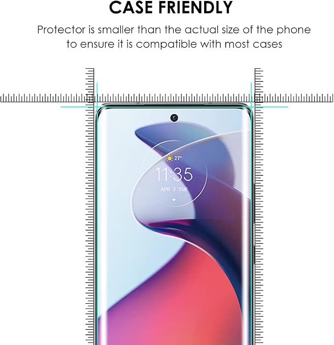 Screen Protector for Motorola Edge 30 Fusion Tempered Glass UV Set - 3 Pack Edge to Edge Full Protection Sensitive Touch 9H Scratch Resistant