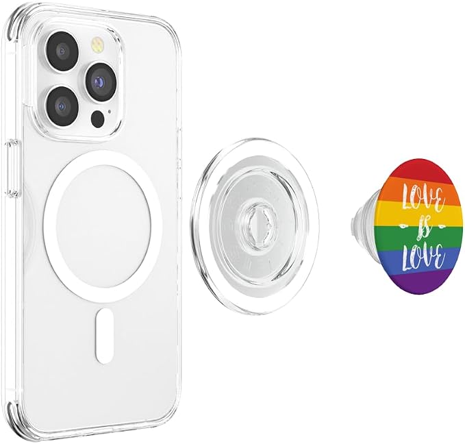 LGBT Pride Rainbow Flag Love is Love PopSockets Adhesive PopGrip