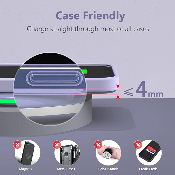 [2 Pack] Wireless Charging Pad with Quick Adapter