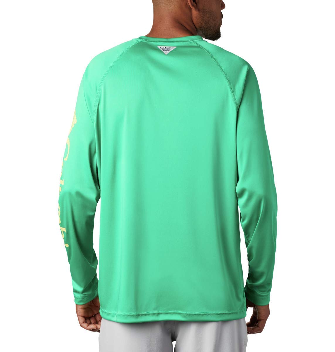 Columbia Men's Big PFG Terminal Tackle UPF 50 Long Sleeve Fishing Shirt, Dark Lime/Sunlit Logo, 3X