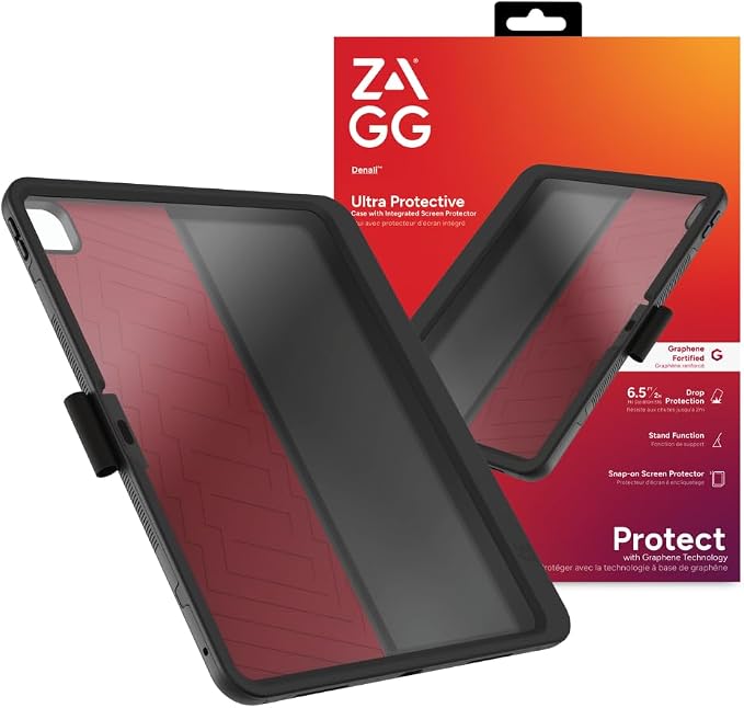 ZAGG Denali iPad Air 11 (M5)/ (M4)/ (M3)/ (M2) Case - Drop-Resistant up to 6.5 ft with Snap-On Screen Protector Infinity Angle Stand and Recycled Materials