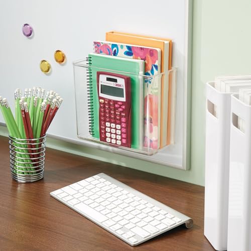 iDesign Adhesive Organizer Bin - Damage-Free Hanging for Kitchen, Bathroom, or Office - Set of 2 - Clear - style: Pack of 2
