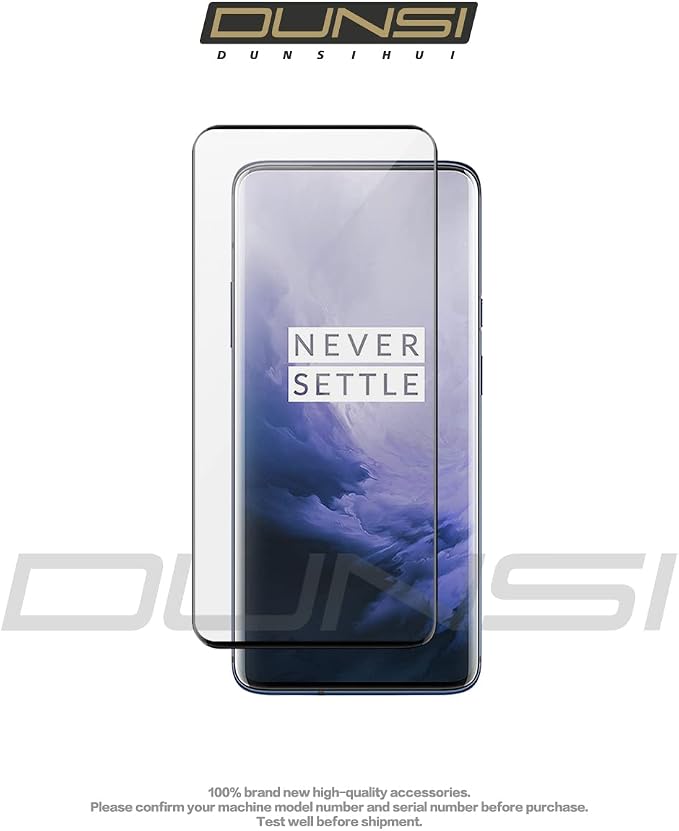 DUNSIHUI 3 Pack Screen Protector for One-Plus 7 ProAnti-Scratch 9H Hardness Full Coverage For One-Plus 7 Pro Black Edges Silk Print Tempered glass Protector Film.