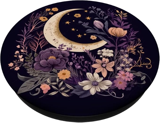 Cute Elegant Minimal Boho Decor Art Design Co Boho Moon Phases Floral Aesthetic Chic PopSockets Adhesive PopGrip for iPhone 11