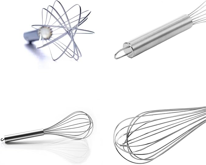VITASUNHOW 10" Stainless Steel Balloon Whisk for Baking pack of 3