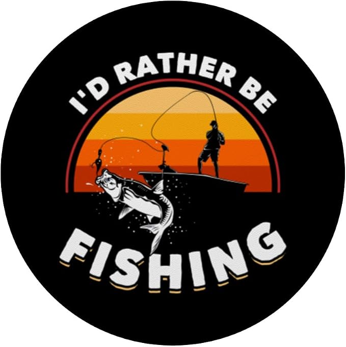 Retro Fisherman Funny Fishing PopSockets Adhesive PopGrip