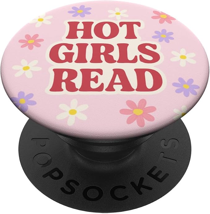 Hot Girls Read Pink Library Design PopSockets PopGrip for MagSafe