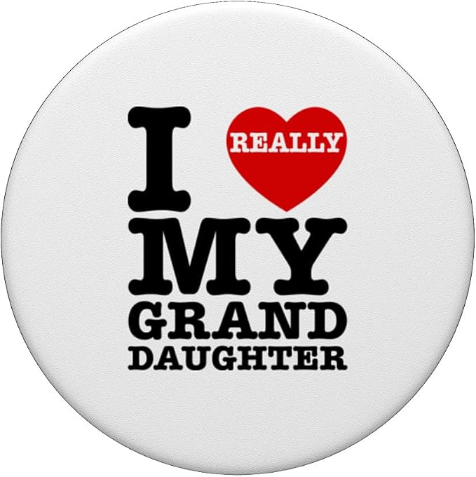 I Love My Granddaughter I Heart Grandma Grandpa Matching Art PopSockets Standard PopGrip