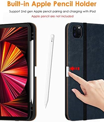 DTTO Case for iPad Pro 11 Inch 4th / 3rd / 2nd / 1st Generation 2022/2021/2020/2018Premium PU Leather Folio Stand Cover with Hand Strap Auto Wake/SleepMultiple Viewing Angles Black
