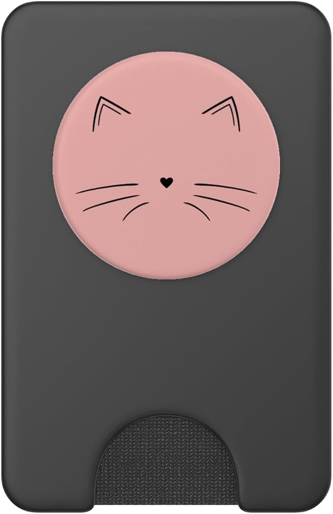 Black Cat Face Rose PopSockets Adhesive PopGrip