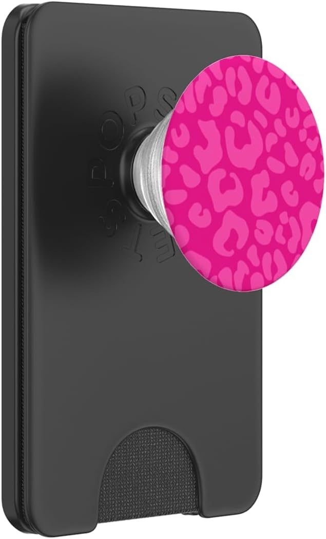 Pink Leopard Print Pink Leopard Cheetah Animal PopSockets Adhesive PopGrip