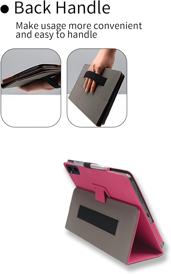 Case for ApoloSign EM101A 10.1 Touch Screen Tablets，Premium Leather Business Folio Stand Cover with Hand Strap for ApoloSign EM101ABlack.