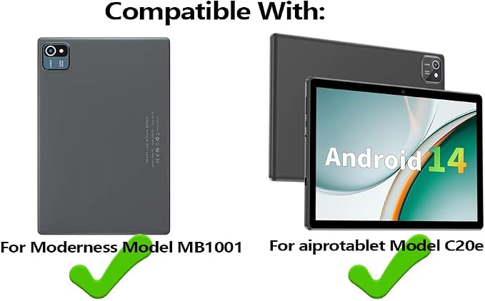 Compatible with aiprotablet C20e / MB1001 10 Inch/ZZB 10 Inch Tablet Case Kids Friendly Shockproof Shoulder Strap Shell for CZZ/Okaysea 10.1/HAPPYBE/ANYLAKE/Velorim Tablet (Black/Black)