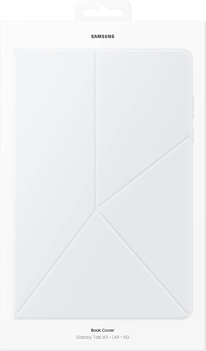 Samsung Galaxy Tab A11+ Book Cover Case Tablet Protector Foldable Stand with Landscape and Portrait Modes Protective Against Bumps and Scratches Auto Screen On/Off US Version White