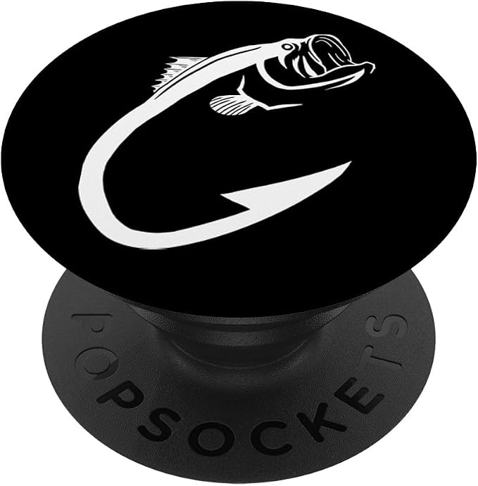 Fish Hook Cool Fishing Lover Angling Dad Fisherman Gift PopSockets Adhesive PopGrip