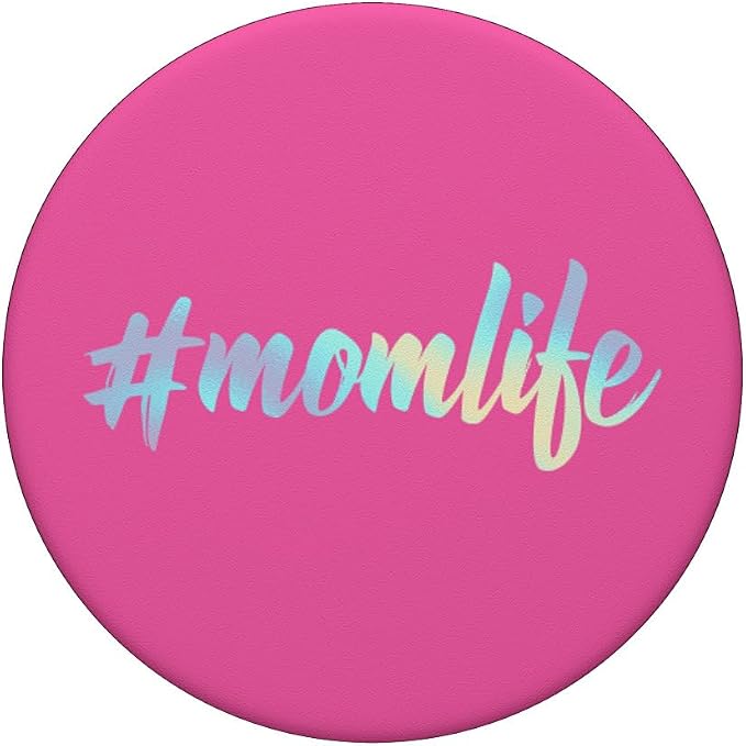 Rainbow #momlife Mom Life Pink PopSockets Adhesive PopGrip