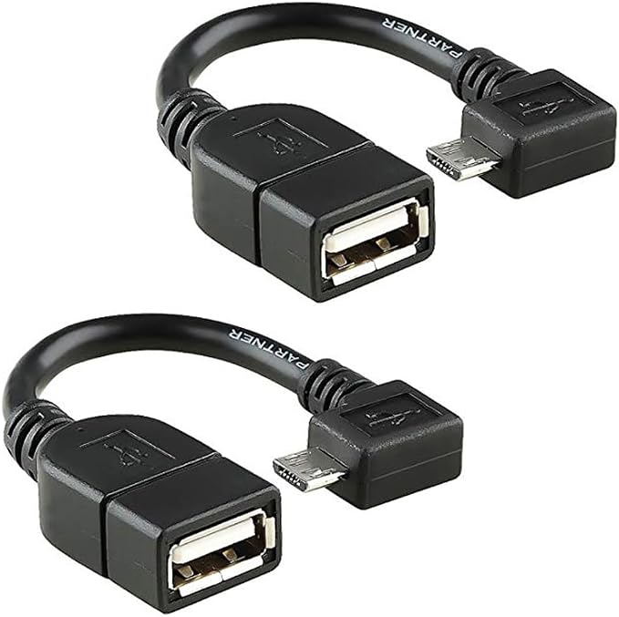 PRO OTG MicroUSB [2Pack] Compatible with ONN ONA19TB002 Kit of Right Angle Cables Connect You to Any Compatible USB Device!