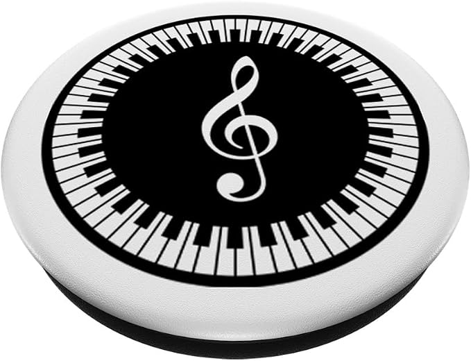 Music Symbol Circular Piano G-Clef Art Cool Musician Gift PopSockets Adhesive PopGrip
