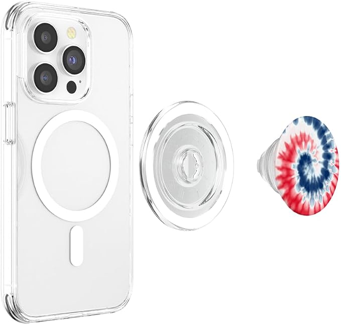 American Flag Tie Dye Swirl Red White Blue Patriotic Hippie PopSockets Adhesive PopGrip