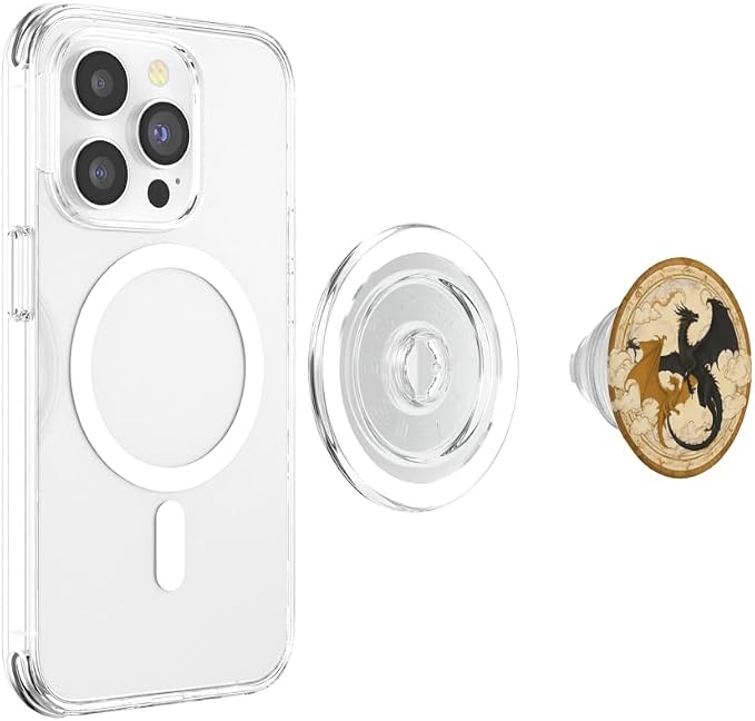 Black Dragon Book Lover Booktrovert Librarian Bookish PopSockets PopWallet for MagSafe