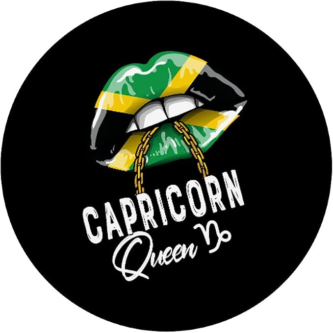 Jamaica Capricorn Queen Zodiac Birthday Jamaican Womens Lips PopSockets Swappable PopGrip