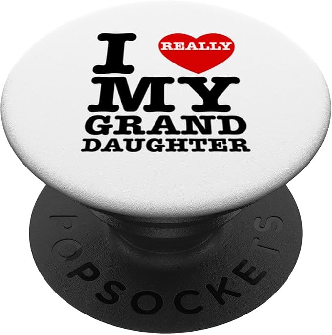 I Love My Granddaughter I Heart Grandma Grandpa Matching Art PopSockets Standard PopGrip