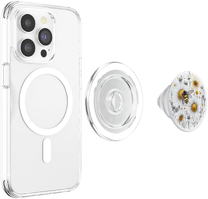 Bee Honeybee Daisy Flowers PopSockets Adhesive PopGrip