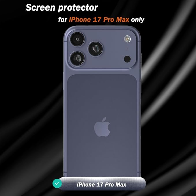 for iPhone 17 Pro Max Back Screen Protector Flexible Film Not Glass with Camera Lens Protector 2+2 Pack Self-Healing Anti Scratch HD Clear Soft TPU Protective Hydrogel Film