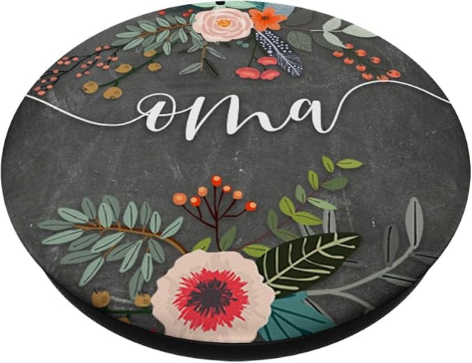 Oma - Cute Floral Mother's Day Gifts for Grandma PopSockets PopGrip: Swappable Grip for Phones &amp Tablets PopSockets Standard PopGrip