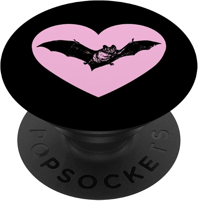 Gothic Bat Red Heart Goth Halloween Valentine's Day PopSockets Adhesive PopGrip