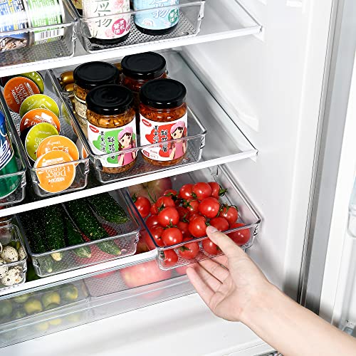 4Pack Large Size Clear Plastic Desk Drawer Dividers Drawer Organizer Wide Tray for Makeup,Kitchen Utensils,Jewelries and Gadgets 12’’x6’’ - size: 4P-12x6x2''