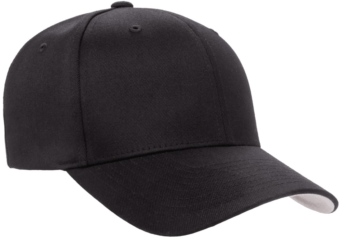 The Hat Pros Original Flexfit Wooly Cotton Twill Cap - Large-X-Large - Black