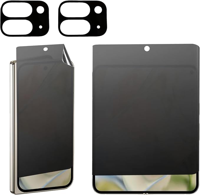 2+2 Pack Privacy Matte Screen Protector for Google Pixel 9 Pro Fold Anti-peep 1PCS Outside +1PCS Inside Soft Film+2 PCS Lens Protector