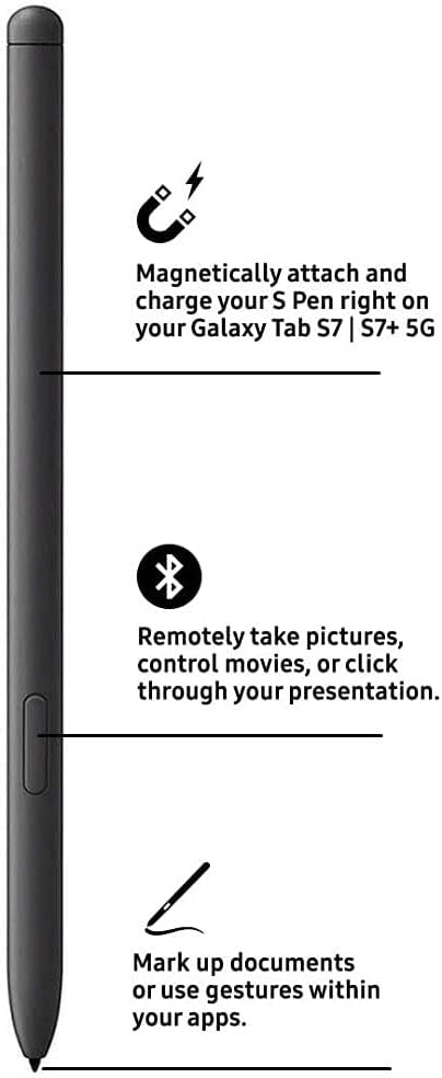 Galaxy Tab S7 S Pen (WithBluetooth) Replacement for Samsung Galaxy Tab S7 I S7+ 5G All Versions Stylus Pen with Tips (Black)
