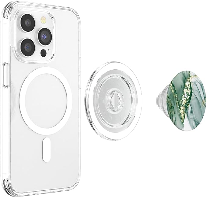 Elegant Jade Green Pattern and Dark Forest Green PopSockets Adhesive PopGrip