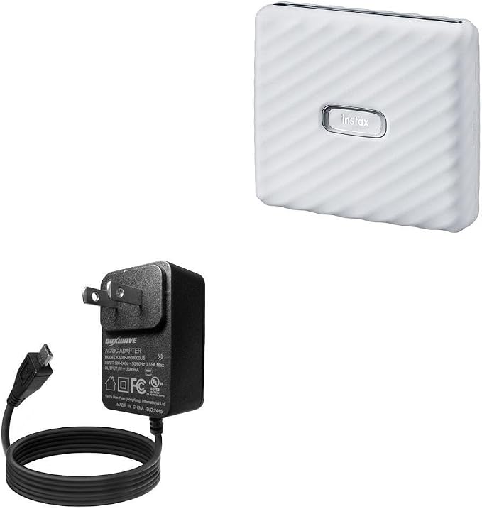 BoxWave Charger Compatible with Fujifilm Instax Link Wide - Wall Charger Direct (15W) Rapid Charge Your Device with Built-in 3ft Cable