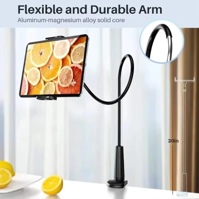 Multifunctional Lazy Phone and Tablet Universal Holder 80cm Tablet Holder Stand for iPad Air Mini or Other 4.7-10.5 Devices (Black)