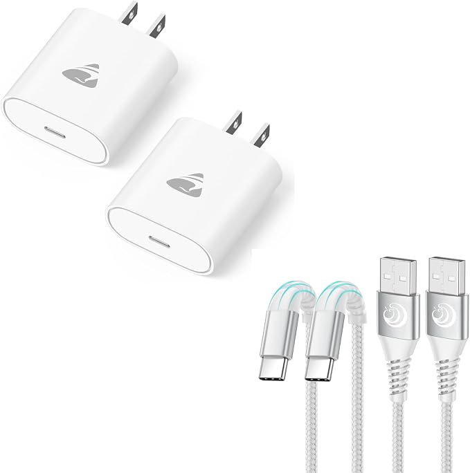 Aioneus USB-C Charger Block (20W PD) + USB-A to USB-C Cable – Combo Savings | Note: Interfaces Do NOT Match Directly – Buy Together &amp Save