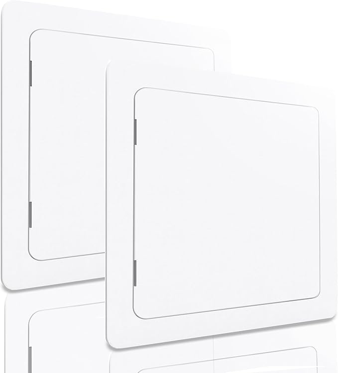 Morvat Access Panel 12x12 Inch for Drywall & Ceiling with Door, Heavy-Duty Durable ABS Plastic & Easy Install Access Box, Wall Hole Cover Plate for Plumbing & Electrical Cables & Wiring, White, 2 Pack