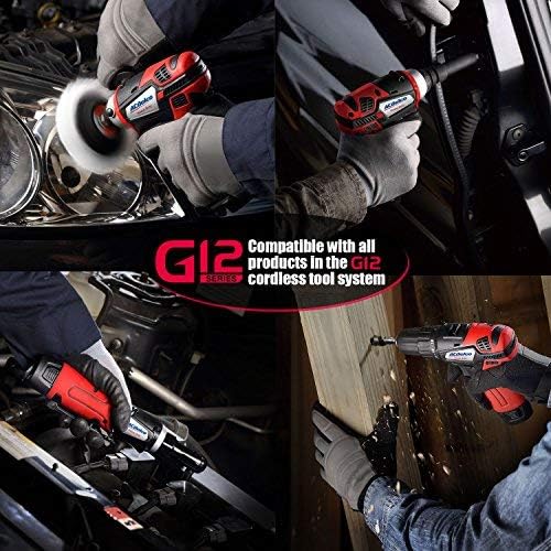 ACDelco ARW1209-P2 G12 Series 12V Li-ion Cordless 3/8” 45 ft-lbs. Ratchet Wrench Tool Kit with 2 Batteries