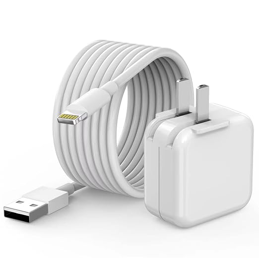 For iPad Charger [ Apple MFI Certified ] 10FT Long for iPad Chargers Lightning Cord Cable Fast Charging USB Wall Charger Block Foldable Plug for iPad7/ 8/9 GenerationiPadAiriPadMini iPadProiPhone
