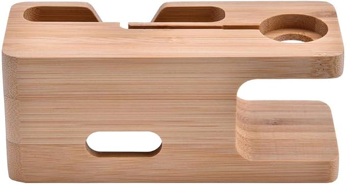 Bamboo Cell phone Charging Station Dock Wood Charging Station Wooden Phone Stand for &amp